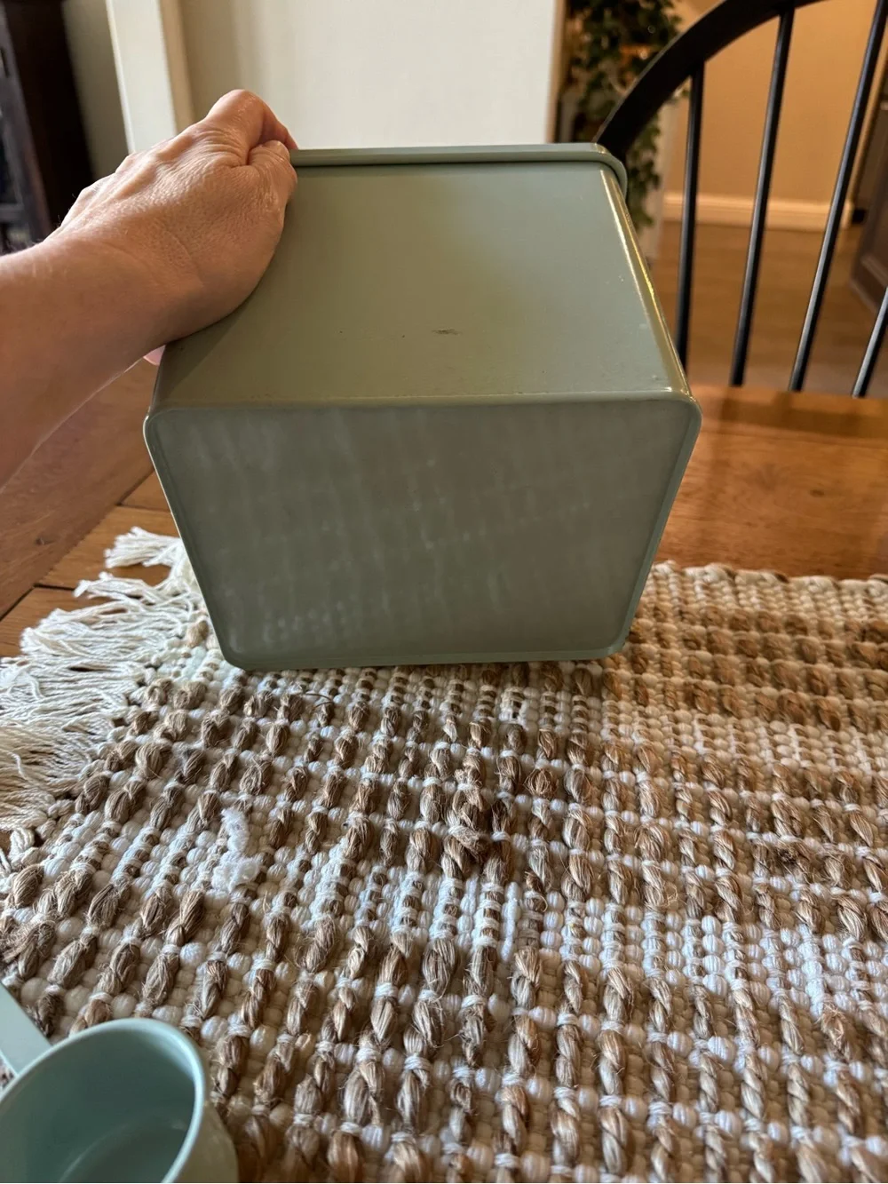 Bentley Green Laundry Tin Box with scoop
